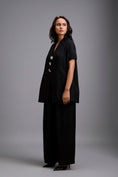 Load image into Gallery viewer, Black Wide-Leg Co-Ord Set with Embellished Buttons
