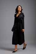 Load image into Gallery viewer, Structured Wide-Leg Jumpsuit with Crystal Bow Detail
