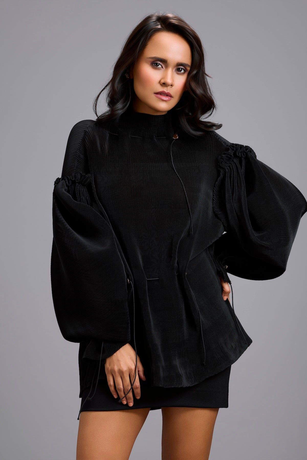 Black High-Neck Top