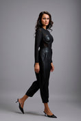 Load image into Gallery viewer, Sheer Bodysuit with Leather Bustier & Pants
