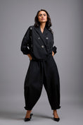 Load image into Gallery viewer, Embellished Cropped Blazer with Drop-Crotch Pants
