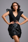 Load image into Gallery viewer, Leather Wrap Skirt with Sheer Corset Top
