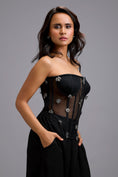 Load image into Gallery viewer, Sheer Rhinestone Corset with Wide-Leg Trousers
