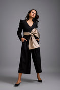 Load image into Gallery viewer, Jumpsuit with Gold Bow Waist Detail
