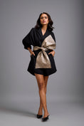 Load image into Gallery viewer, Tailored Playsuit with Oversized Gold Bow
