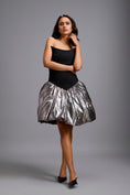 Load image into Gallery viewer, Off-Shoulder Dress with Gunmetal Bubble Hem
