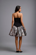 Load image into Gallery viewer, Off-Shoulder Dress with Gunmetal Bubble Hem
