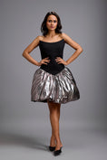 Load image into Gallery viewer, Off-Shoulder Dress with Gunmetal Bubble Hem
