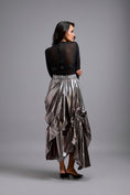 Load image into Gallery viewer, Metallic Gunmetal Maxi Skirt
