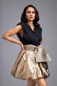 Load image into Gallery viewer, Metallic Gold Bubble Mini Skirt

