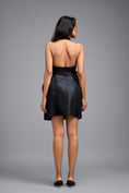 Load image into Gallery viewer, Metallic Black Quilted Button-Down Skirt
