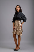 Load image into Gallery viewer, Metallic Gold Mini Skirt
