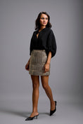 Load image into Gallery viewer, Oversized Shirt with Textured Metallic Mini Skirt
