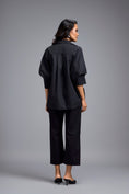 Load image into Gallery viewer, Black Embellished Button-down Shirt With Pants
