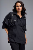 Load image into Gallery viewer, Black Embellished Button-down Shirt With Pants
