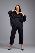 Load image into Gallery viewer, Black Embellished Button-down Shirt With Pants

