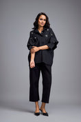 Load image into Gallery viewer, Black Embellished Button-down Shirt With Pants
