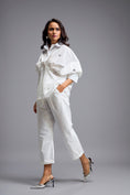 Load image into Gallery viewer, White Embellished Button-down Shirt With Pants
