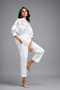 Load image into Gallery viewer, White Embellished Button-down Shirt With Pants
