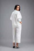 Load image into Gallery viewer, White Embellished Button-down Shirt With Pants
