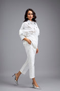 Load image into Gallery viewer, White Embellished Button-down Shirt With Pants
