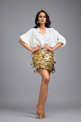 Load image into Gallery viewer, Gold 3D Appliqué Mini Skirt
