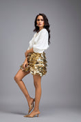 Load image into Gallery viewer, Gold 3D Appliqué Mini Skirt
