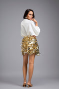 Load image into Gallery viewer, Gold 3D Appliqué Mini Skirt

