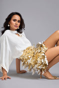 Load image into Gallery viewer, Gold 3D Appliqué Mini Skirt
