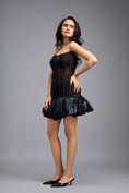Load image into Gallery viewer, Black Sheer Corset Top And Skirt
