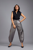 Load image into Gallery viewer, Gunmetal Metallic Quilted Pants
