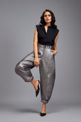 Load image into Gallery viewer, Gunmetal Metallic Quilted Pants
