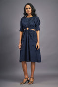 Load image into Gallery viewer, Navyblue Dress With Side Cutouts
