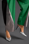 Load image into Gallery viewer, Colorblock Jumpsuit In Parrot Green , Black & Metallic Panels With Relaxed Fit
