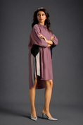 Load image into Gallery viewer, Oversized Pink Shirt Dress With Black And Metallic Side Panels
