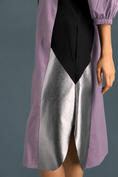 Load image into Gallery viewer, Ash Pink Shirt Dress With Black Panels And Metallic Side Detailing
