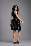 Load image into Gallery viewer, Black Deep Neck Top with Sequin Mini Skirt
