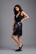 Load image into Gallery viewer, Rainbow Sequin Mini Skirt with Dangling Tassels

