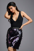 Load image into Gallery viewer, Rainbow Sequin Mini Skirt with Dangling Tassels
