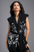 Load image into Gallery viewer, Black Sequinned Blazer Co-ord Set
