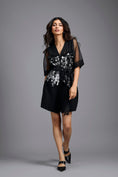 Load image into Gallery viewer, Black Sequin Playsuit with Sheer Sleeves
