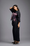 Load image into Gallery viewer, Oversized Black Sequin Shirt with Wide-Leg Pants
