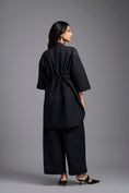 Load image into Gallery viewer, Oversized Black Sequin Shirt with Wide-Leg Pants
