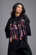 Load image into Gallery viewer, Oversized Black Sequin Shirt
