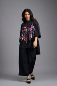 Load image into Gallery viewer, Oversized Black Sequin Shirt with Wide-Leg Pants
