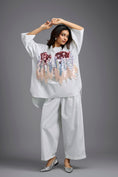 Load image into Gallery viewer, Oversized White Sequin Shirt with Wide-Leg Pants
