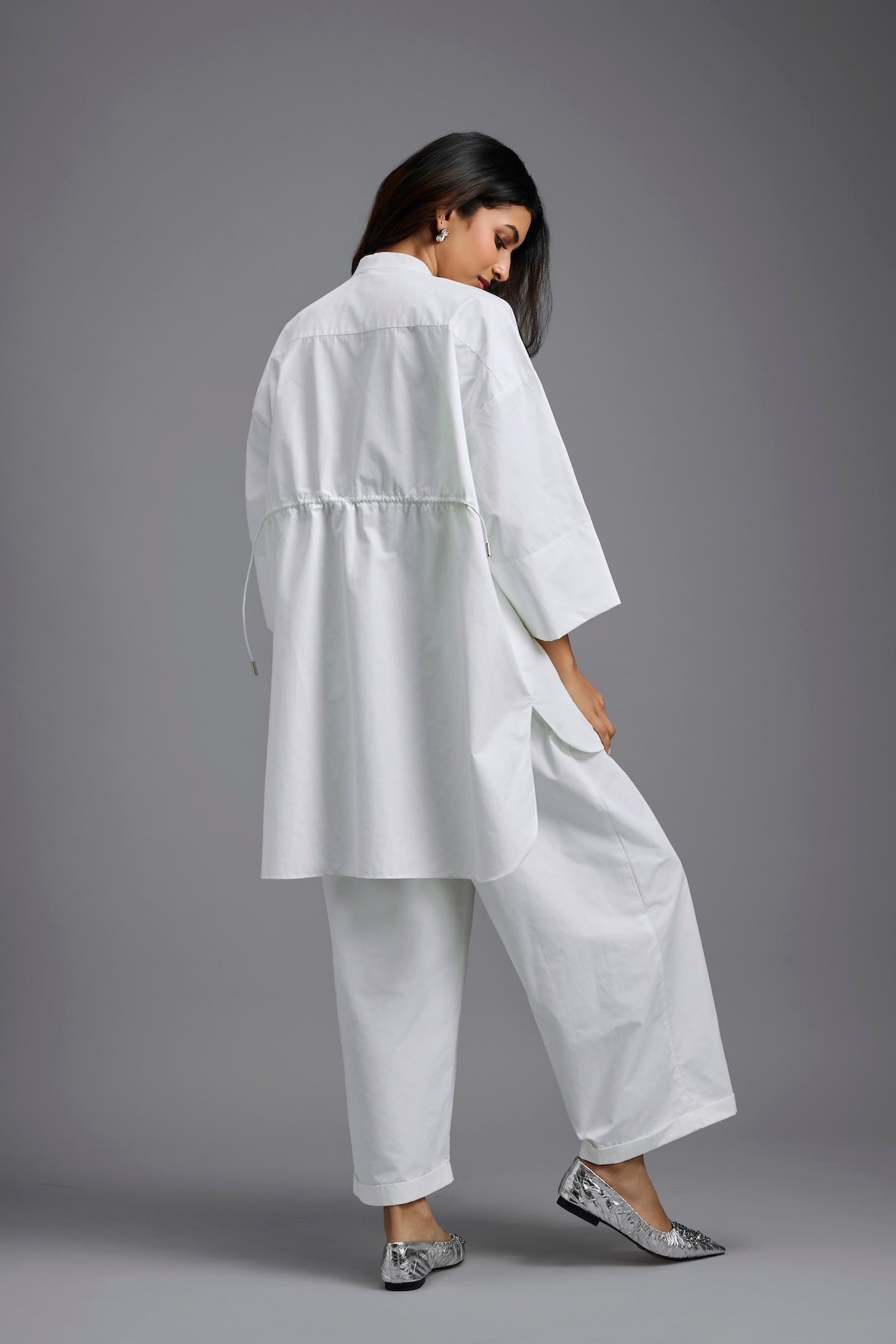 Oversized White Sequin Shirt