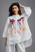 Load image into Gallery viewer, Oversized White Sequin Shirt with Wide-Leg Pants
