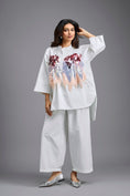 Load image into Gallery viewer, Oversized White Sequin Shirt with Wide-Leg Pants
