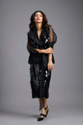 Load image into Gallery viewer, Black Sequin Midi Skirt
